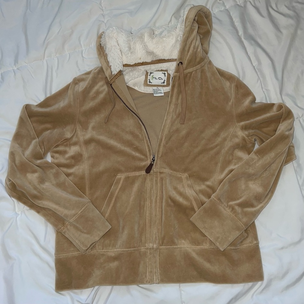 Beige Zip Up Sweater